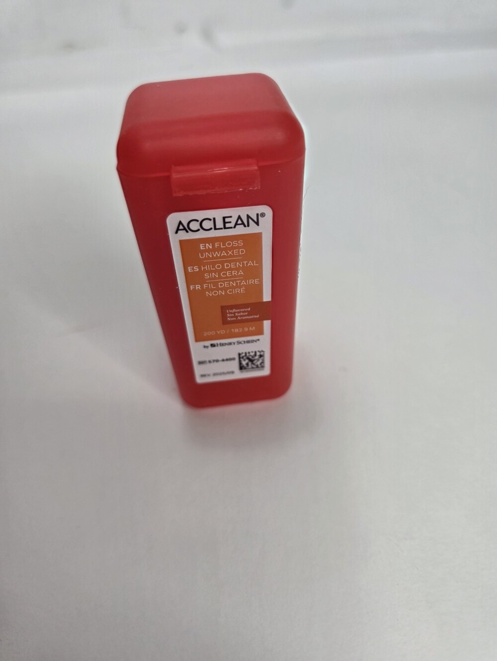 (1) Acclean Dental Floss Shred-Resistant Nylon Unwaxed Floss 200 Yards Unflavore
